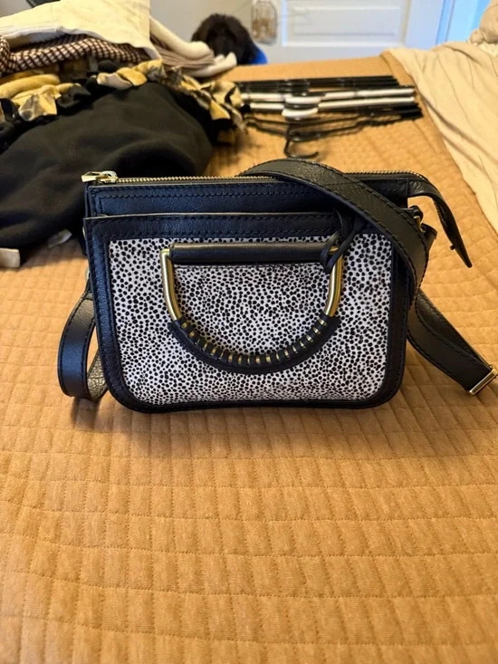 Fossil Ryder Mini Satchel with Spotted Cow Hide - Picture 1 of 3